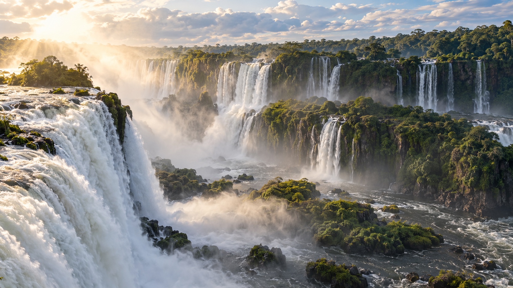Iguazu Falls surrounded by Atlantic rainforest